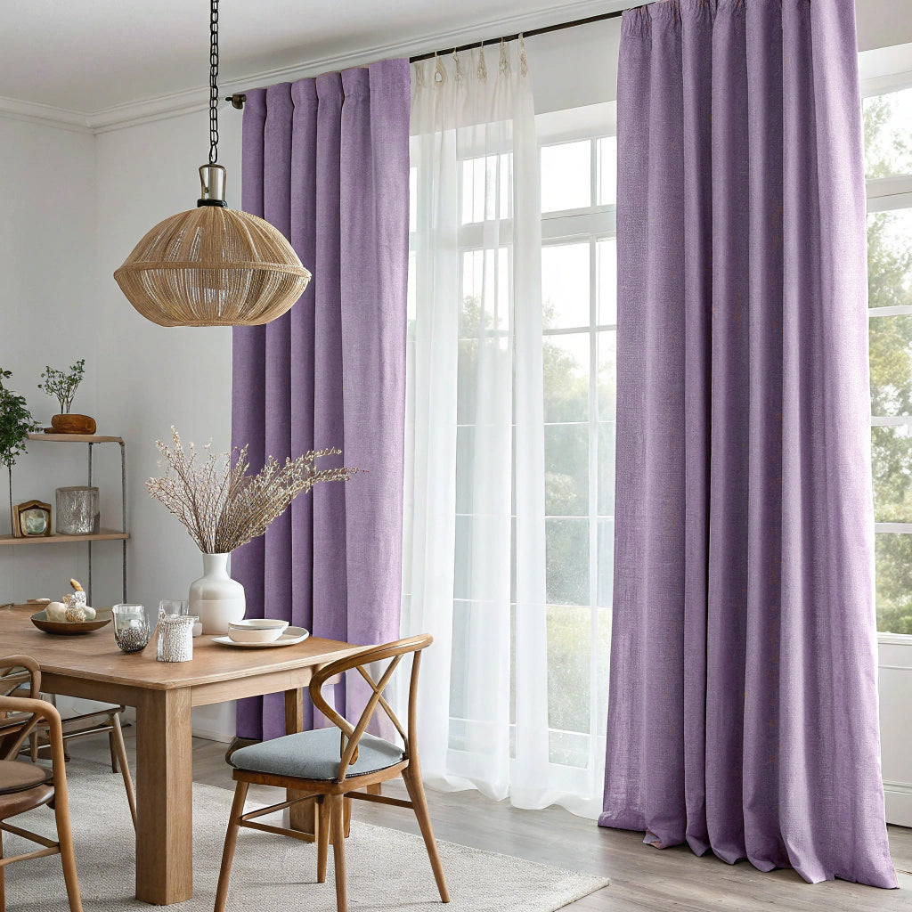 Pastel Purple Linen Curtains