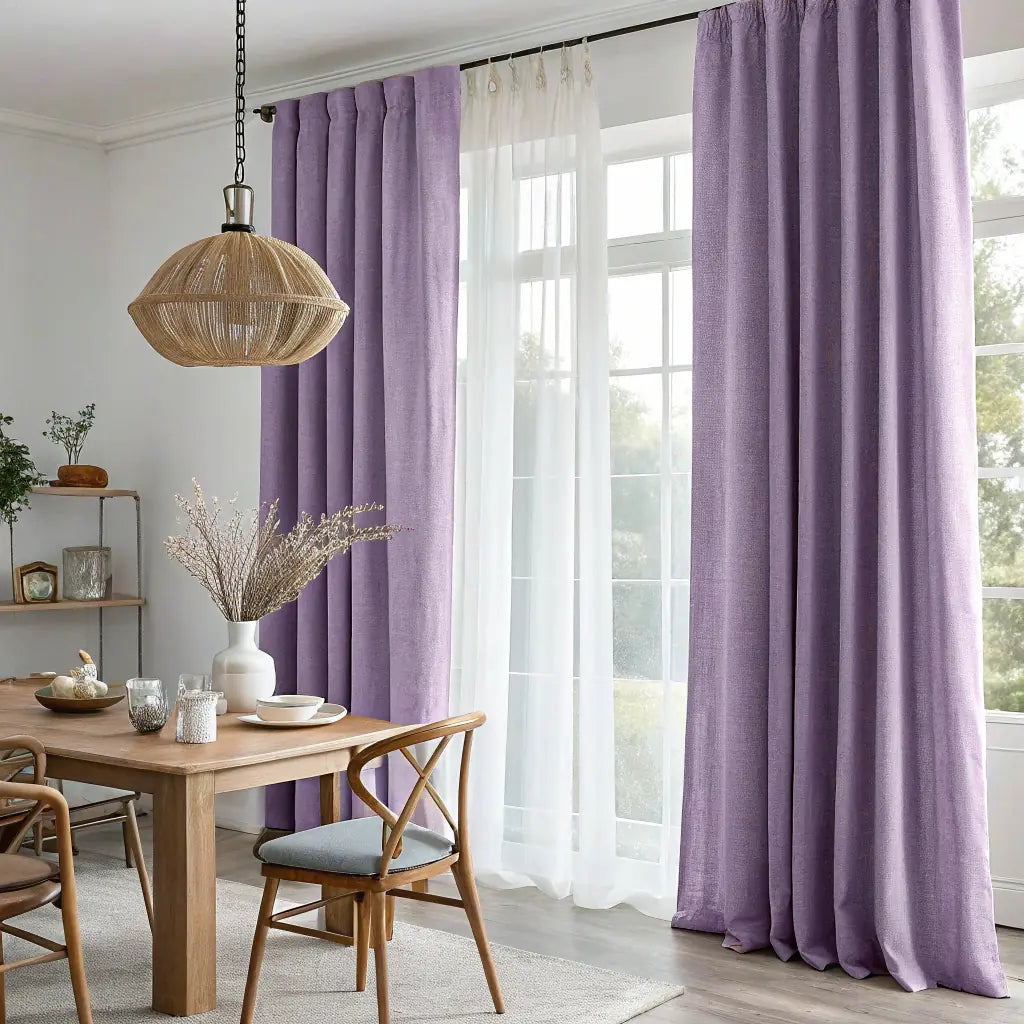 Pastel Purple Linen Curtains last image