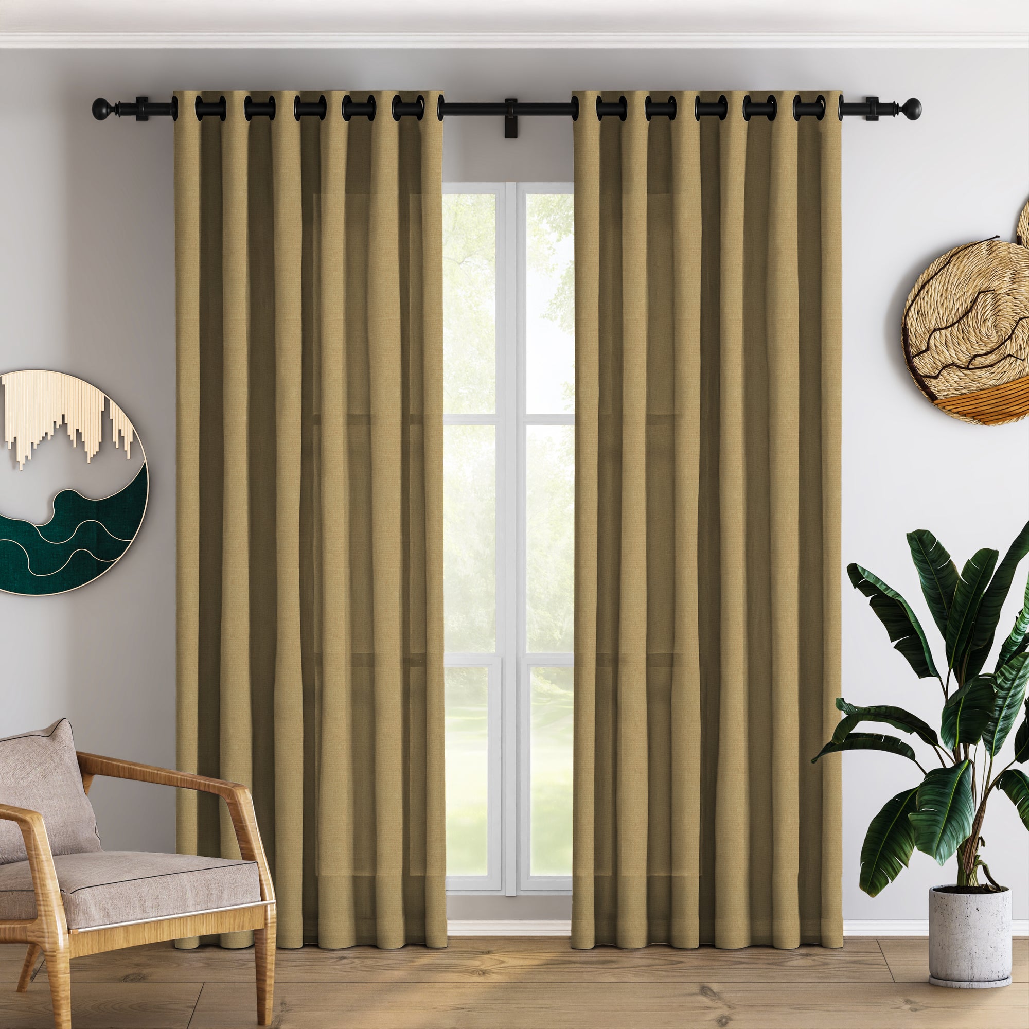Dark Beige Linen Curtains
