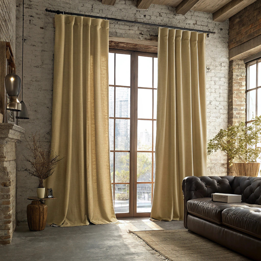 Dark Beige Linen Curtains