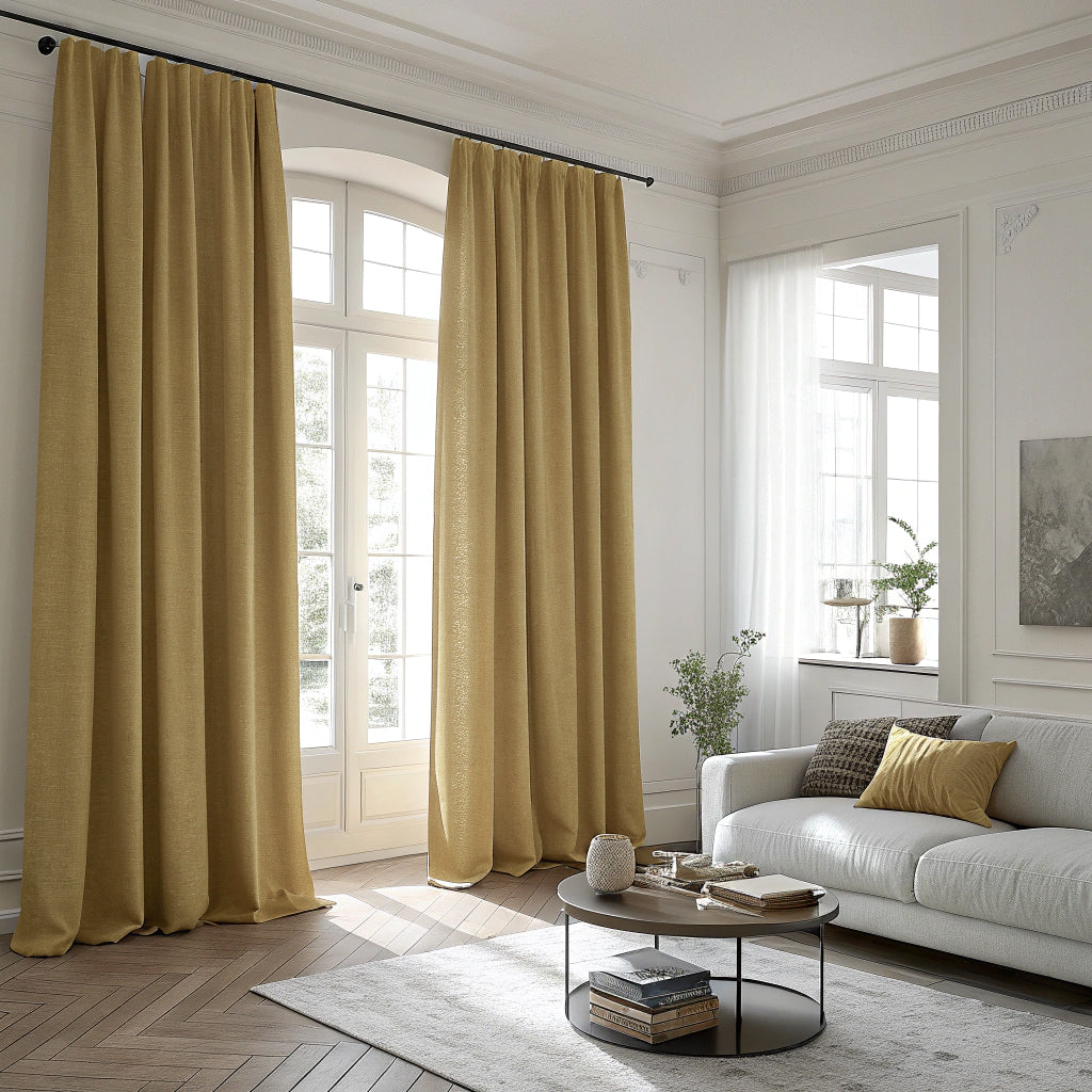 Dark Beige Linen Curtains