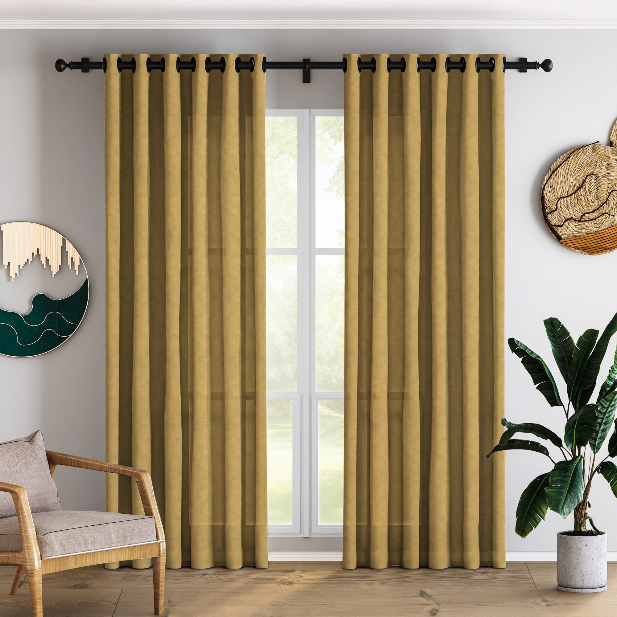 Sand Brown Linen Curtains