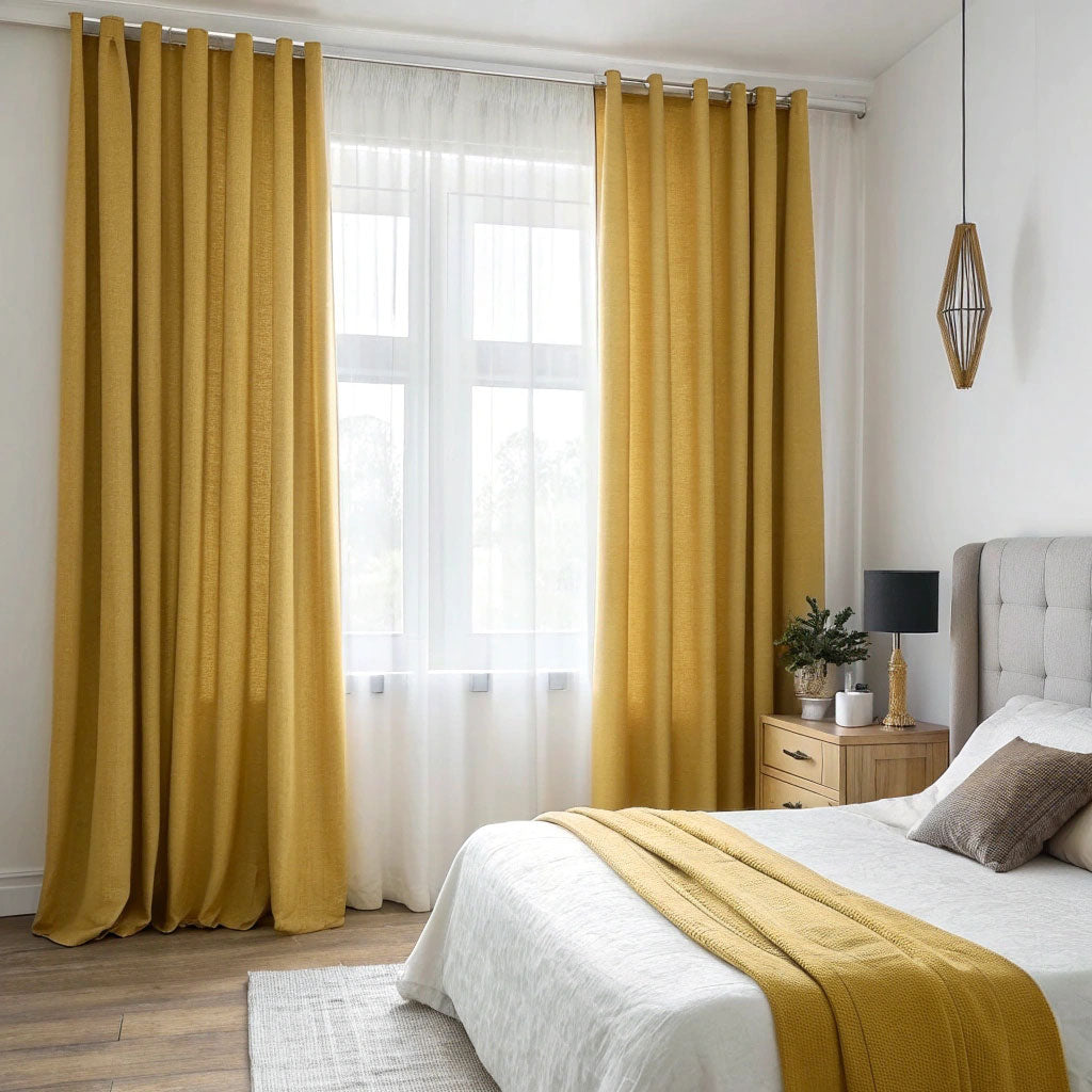 Sand Brown Linen Curtains