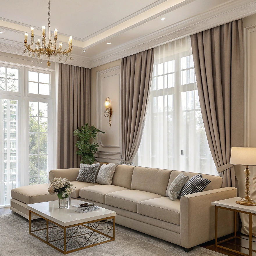 Taupe Blackout Curtain