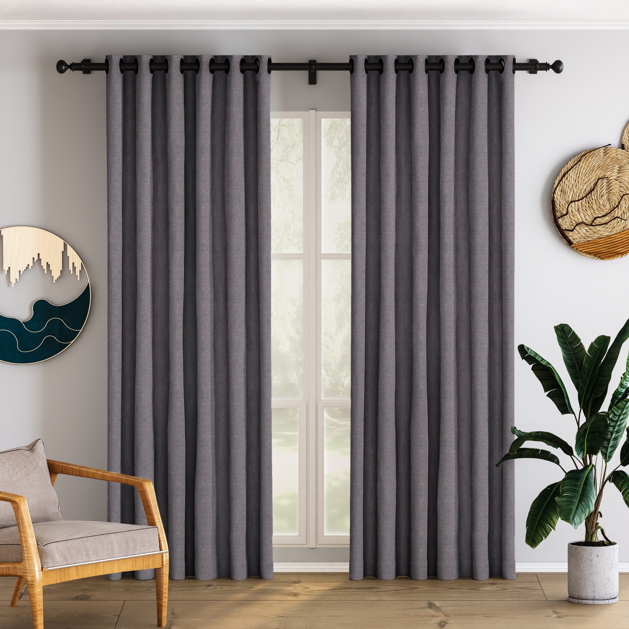 Dark Grey Blackout Curtain