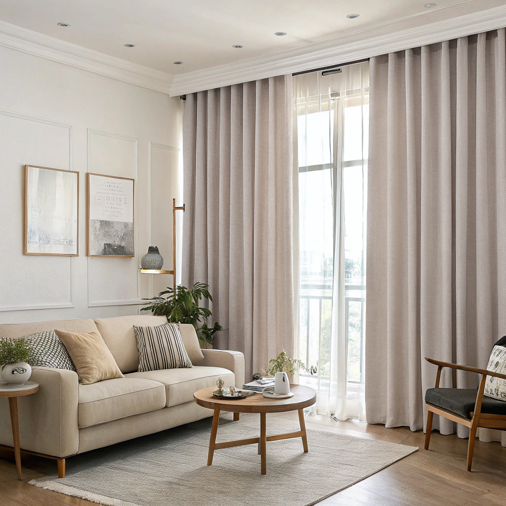 Beige Blackout Curtain
