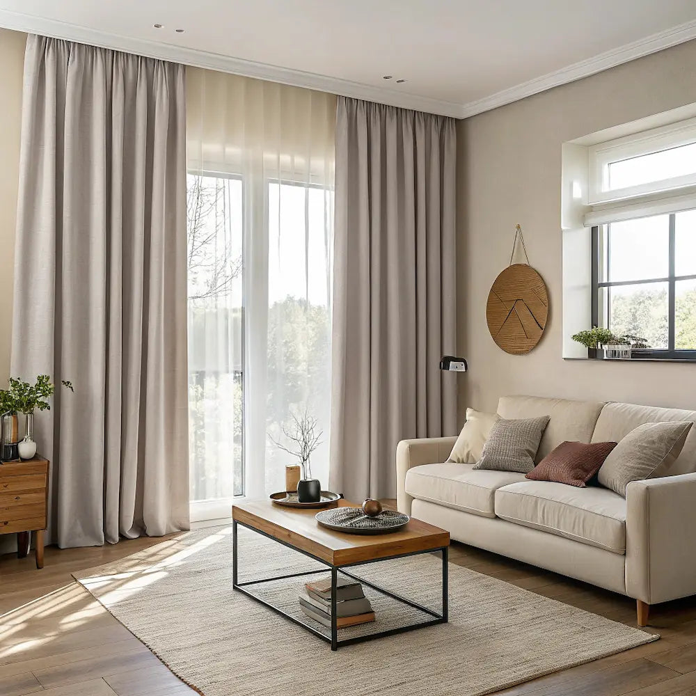 Beige Blackout Curtain