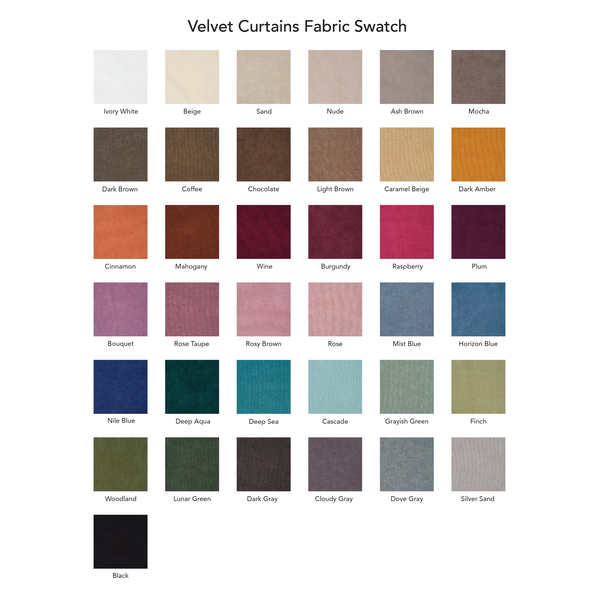 Velvet Swatches