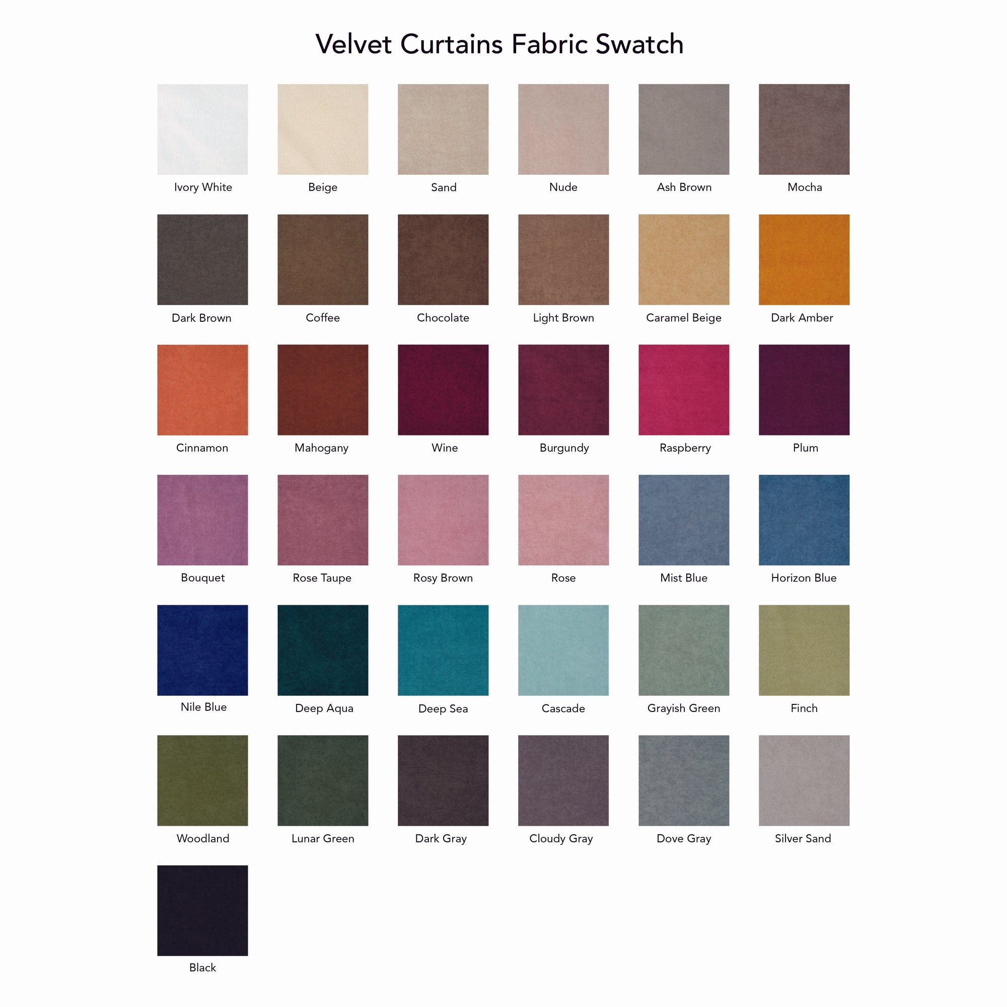 Velvet Swatches